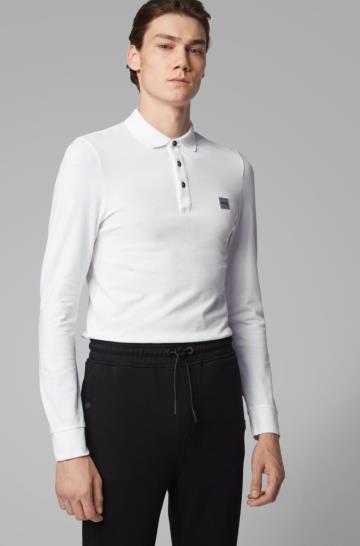 Koszulki Polo BOSS Slim Fit Białe Męskie (Pl74423)